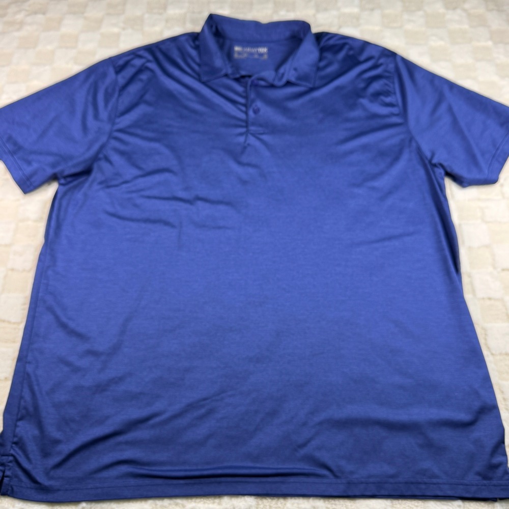 Ariat Tek‎ XXL Mens Polo Shirt Short Sleeve Blue Heather Performance